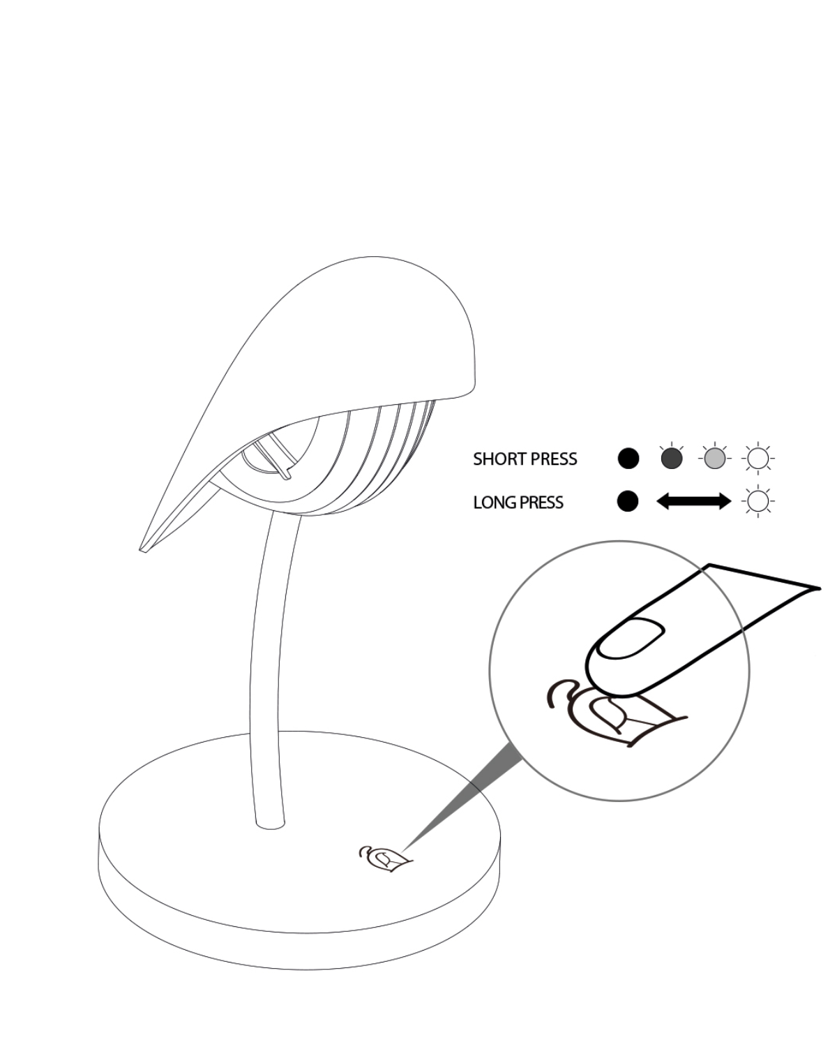Desk Lamp BIRD Ivory White