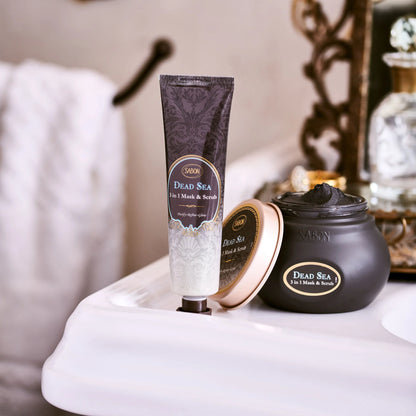 SABON 3-in-1 Dead Sea Mask + Scrub (50ml) — The Mini “Spa Shower” Reset