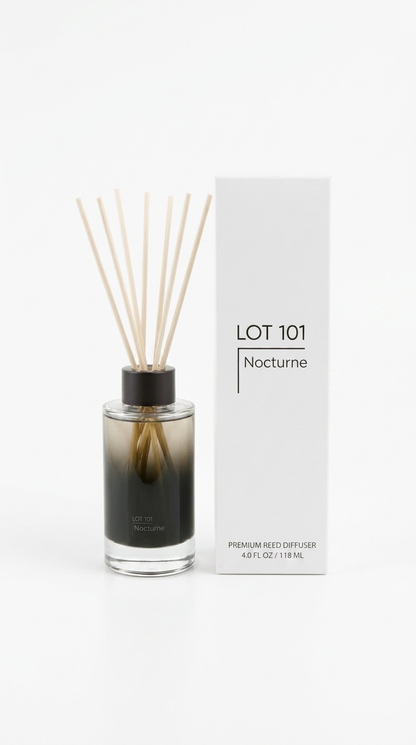 Nocturne Reed Diffuser - Amber, Cardamom & White Leather (4oz)