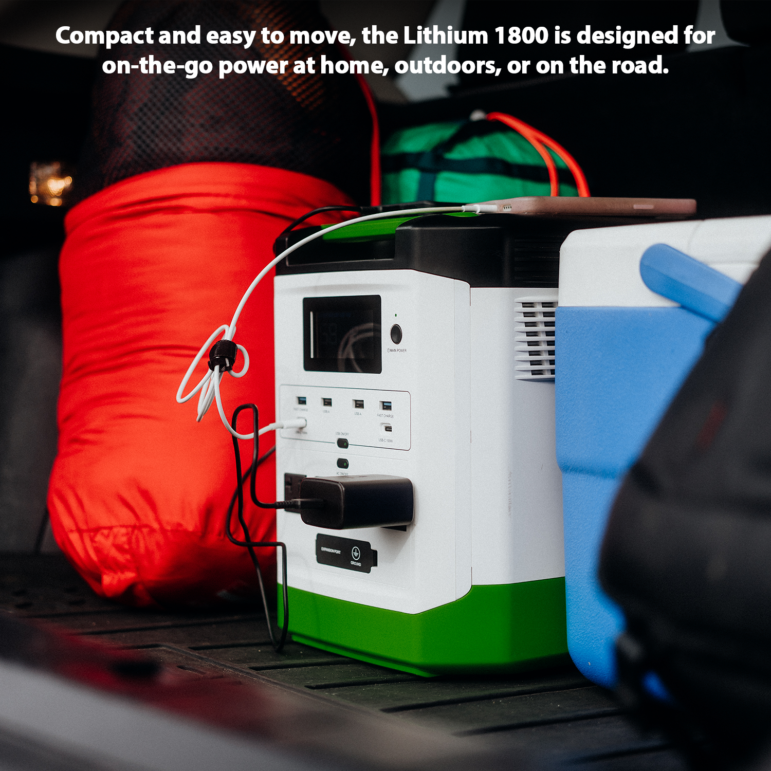 High Capacity Expandable Lithium 1800 Power Station Rechargeable With Solar Power