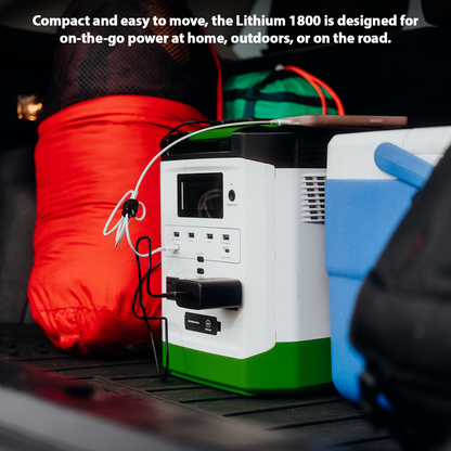 High Capacity Expandable Lithium 1800 Power Station Rechargeable With Solar Power