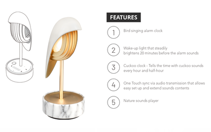 Alarm Clock + Light CHIRP White