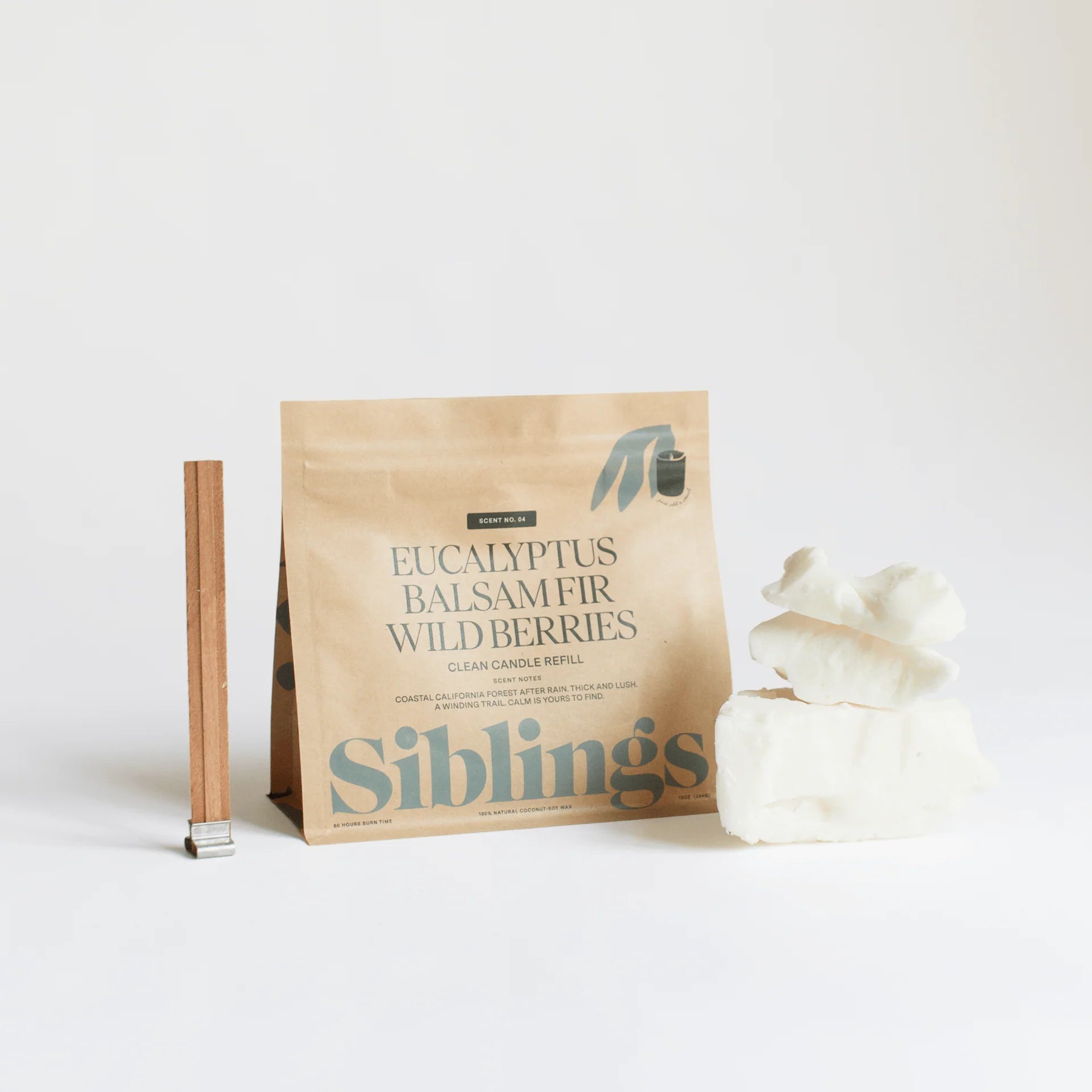 Scent No.4 Candle Refill Kit: Eucalyptus, Basalm Fir, Wild Berries