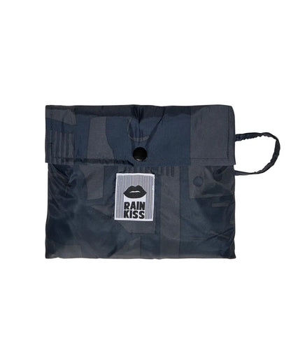 Kids Rain Poncho Back to Black Art Camo