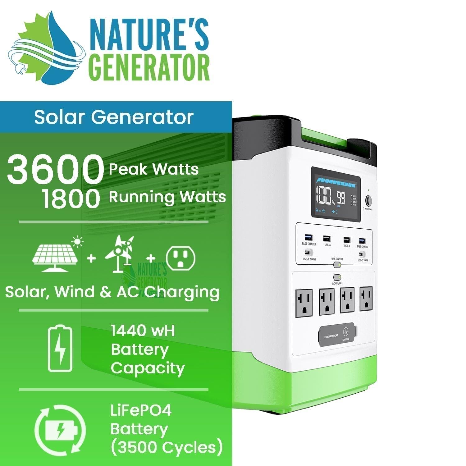 High Capacity Expandable Lithium 1800 Power Station Rechargeable With Solar Power