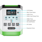 High Capacity Expandable Lithium 1800 Power Station Rechargeable With Solar Power